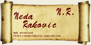 Neda Raković vizit kartica